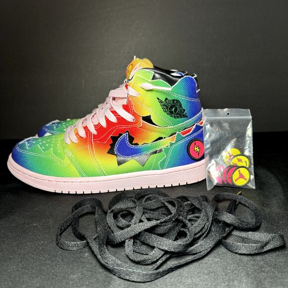 Size 8 - J. Balvin x Air Jordan 1 Retro OG High Colores Y Vibras Men's Shoes - Picture 9 of 10